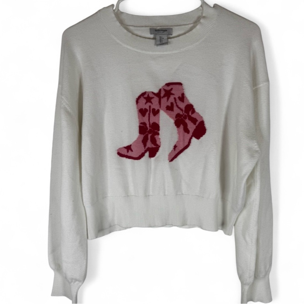 Haute Hippie Cowgirl Boots Crop Sweater